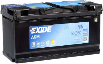 Аккумулятор EXIDE Start-Stop AGM 96R EK960 96Ач 850А обр. пол.