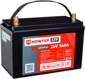 Аккумулятор HOWTER LiFePO4 24V 54 Ah 54Ач универс. пол.