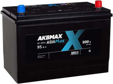Аккумулятор AKBMAX Asia PLUS 95R 95Ач 800А обр. пол.