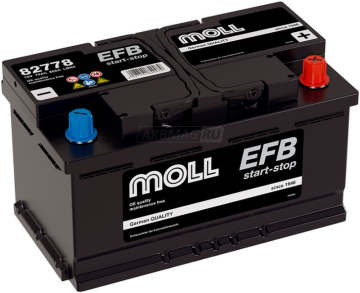 Аккумулятор MOLL EFB 78R 78Ач 800А обр. пол.