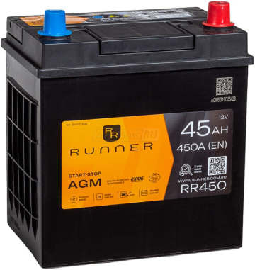 Аккумулятор RUNNER AGM 45R RR450 45Ач 450А обр. пол.