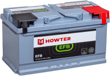 Аккумулятор HOWTER EFB 80RS 80Ач 760А обр. пол.
