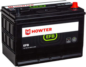 Аккумулятор HOWTER EFB ASIA 100R 100Ач 850А обр. пол.