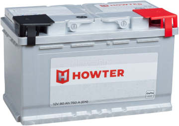 Аккумулятор HOWTER 80R 750A 315x175x190 80Ач обр. пол.