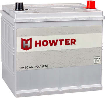 Аккумулятор HOWTER ASIA 60R 60Ач 570А обр. пол.