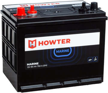 Аккумулятор HOWTER MARINE M24-750 (80L) 80Ач 750А прям. пол.