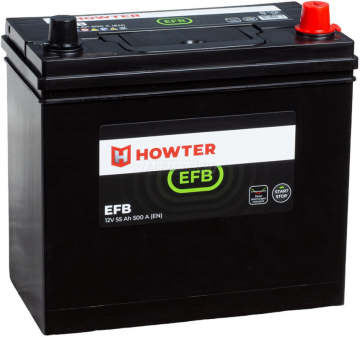 Аккумулятор HOWTER EFB ASIA NS60 55R 460A 238х129х227 55Ач обр. пол.
