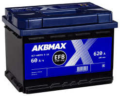 Аккумулятор AKBMAX EFB 60RS (низкий) 60Ач 620А обр. пол