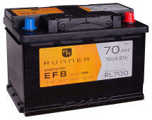 Аккумулятор RUNNER EFB 70R RL700 70Ач 760А обр. пол