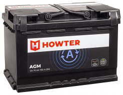 Аккумулятор HOWTER AGM 70R 70Ач 760А обр. пол