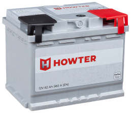 Аккумулятор HOWTER 62R 62Ач 580А обр. пол