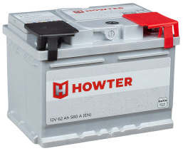 Аккумулятор HOWTER 62RS 62Ач 580А обр. пол
