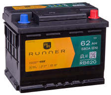Аккумулятор RUNNER 62R RB620 62Ач 580А обр. пол