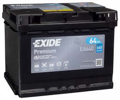 Аккумулятор EXIDE Premium 64R EA640 64Ач 640А обр. пол