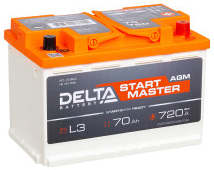 Аккумулятор DELTA START MASTER AGM 70R 70Ач 720А обр. пол