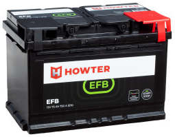 Аккумулятор HOWTER EFB 75R 75Ач 750А обр. пол