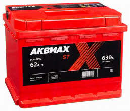 Аккумулятор AKBMAX ST 62L 62Ач 630А прям. пол