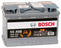 Аккумулятор BOSCH AGM S5 A08 70R 70Ач 760А обр. пол