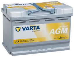 Аккумулятор VARTA AGM A7 (70R) 70Ач 760А обр. пол